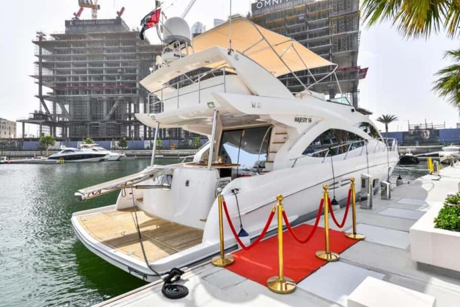 Dubai: Marina Private Luxury Yacht Tour - The route past JBR and the skydive area
