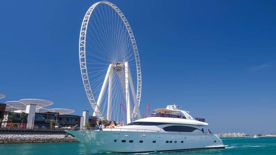 Dubai Marina Yacht Tour: Ain Wheel, JBR & Harbour in 1 Hour - A one-hour look at Dubai Marina from the water