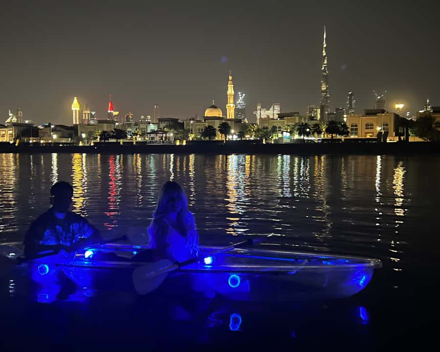 Dubai: Night Kayaking Tour - Finding Crystal Clear Watersports at the fishing harbor