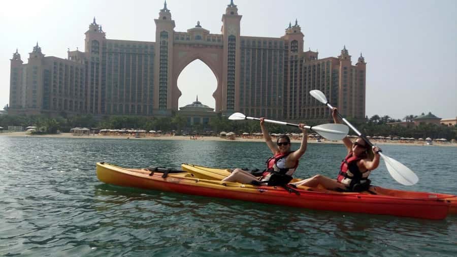 Dubai: Palm Jumeirah Guided Kayaking Tour - Atlantis, Burj Al Arab, and Burj Khalifa from the kayak