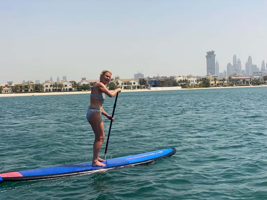 Dubai: Palm Jumeirah Paddle Boarding Tour - Paddling toward the West Crescent