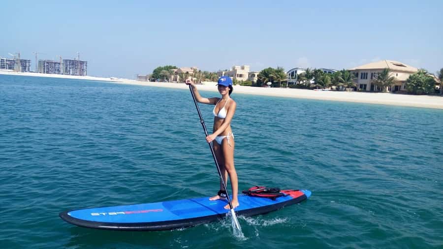 Dubai: Palm Jumeirah Paddle Boarding Tour - Starting at the beach cabana and hotel jetty