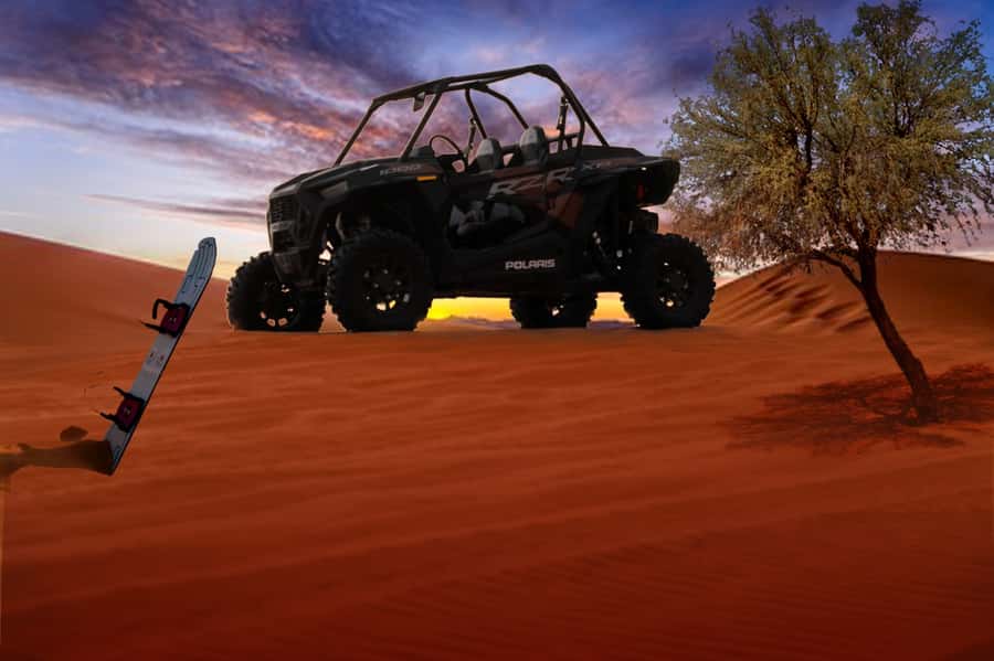 Dubai: Polaris RZR and Sandboarding Desert Adventure - Sandboarding after the motor ride