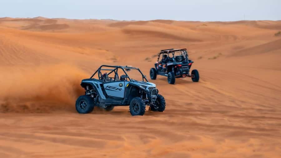 Dubai: Private Dune Buggy, Camel Ride, and Sand Boarding! - Safety instructions before the Polaris ride