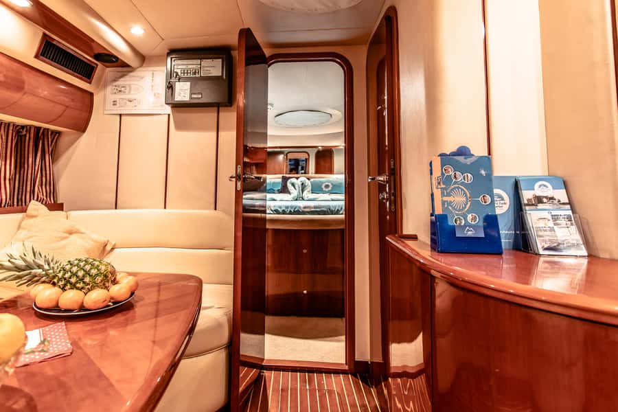 Dubai: Private Luxury Everest Yacht Cruise from Dubai Marina - Swimming, fishing, and the onboard setup