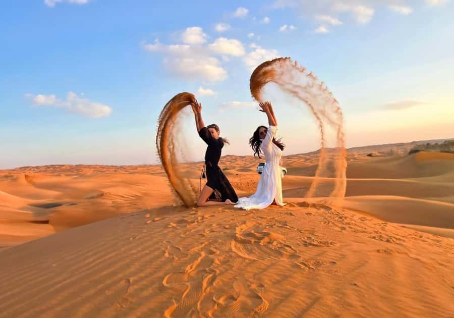 Dubai: Red Dunes Evening Quad Bike, Dune Blast with BBQ - Quad biking across the open sand