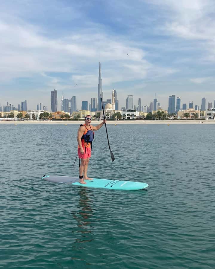 Dubai: Stand-Up Paddle Boarding with Burj Khalifa View - One hour of self-guided paddleboarding