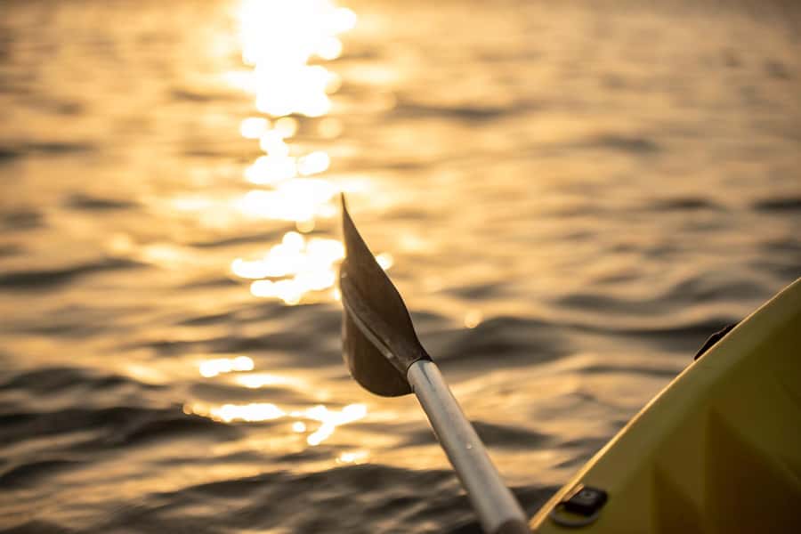 Dubai: Sunset/Night Dubai Creek Kayak Tour - Turning toward Burj Khalifa and Sheikh Zayed Road