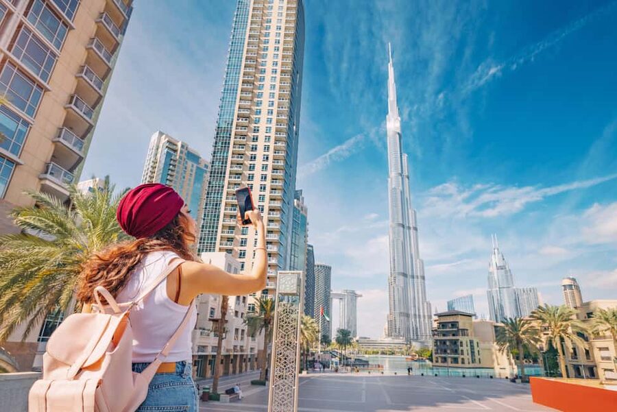 Dubai Top Highlights: Frame Entry, Souks, Abra & Street Food - Souk Madinat and the Burj Al Arab view