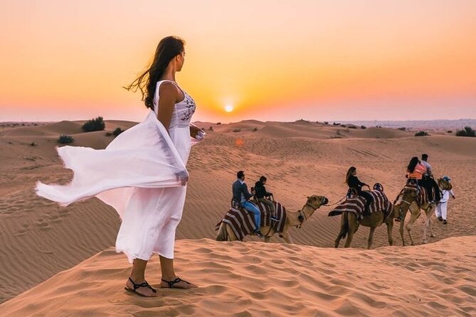 Evening Desert Safari & BBQ With Live Shows,Camel Ride,Falcon pic - Lahbab’s red dunes are the real highlight