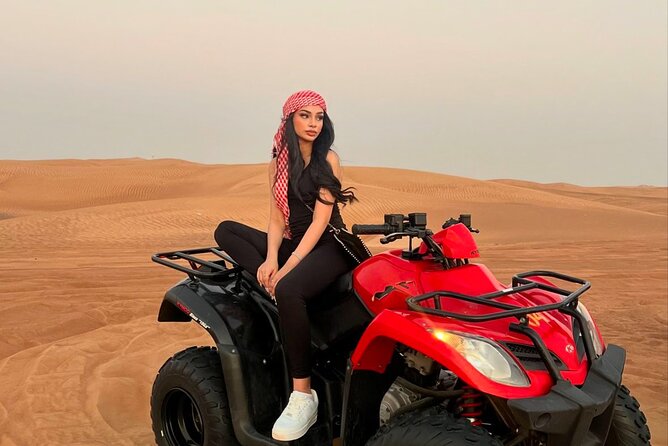 Evening Desert Safari Quad Bike and Live BBQ - From Abu Dhabi pickup to the open desert