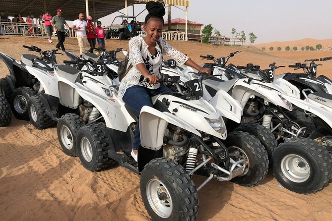 Evening Desert Safari with Quad Bike, Dune Bashing, Entertainments, BBQ Dinner - High-Dune Photos, Sandboarding, and Sunset