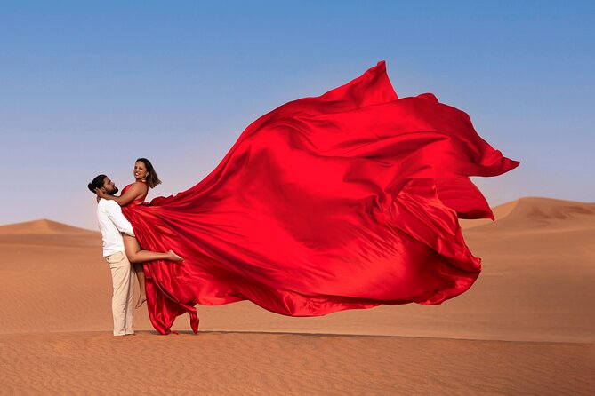 Flying dress photoshoot activity in Dubai - The photo delivery is fast, but editing is limited