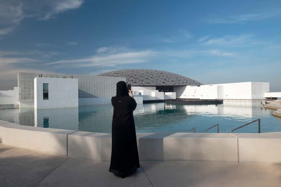 From Abu Dhabi: City Tour with Grand Mosque & Louvre Museum - Louvre Abu Dhabi beneath the rain-of-light dome