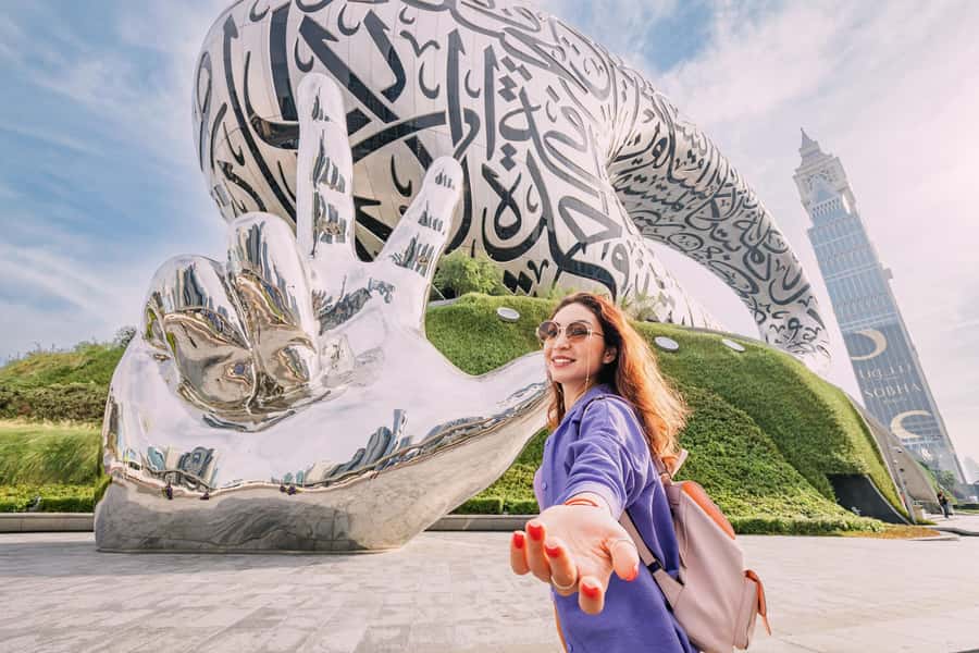 From Abu Dhabi: Dubai City Tour with Creek, Abra & Old Souks - The Museum of the Future, with limited access
