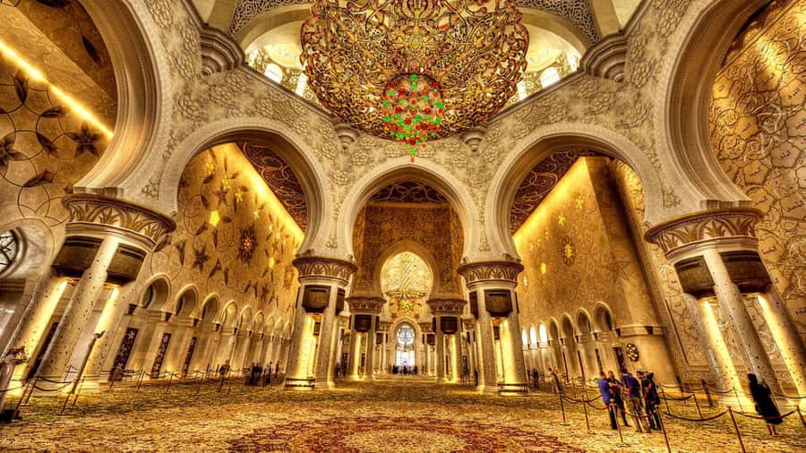 From Dubai: Abu Dhabi Grand Mosque Visit & Theme Park Option - The Sheikh Zayed Grand Mosque sets the tone