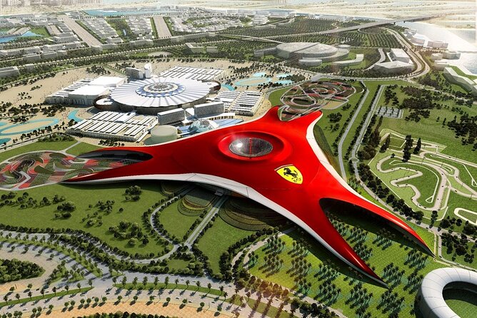 From Dubai: Ferrari World Return Shared Transfer Service - Choosing between Ferrari World, Warner Bros. World, and Yas Waterworld