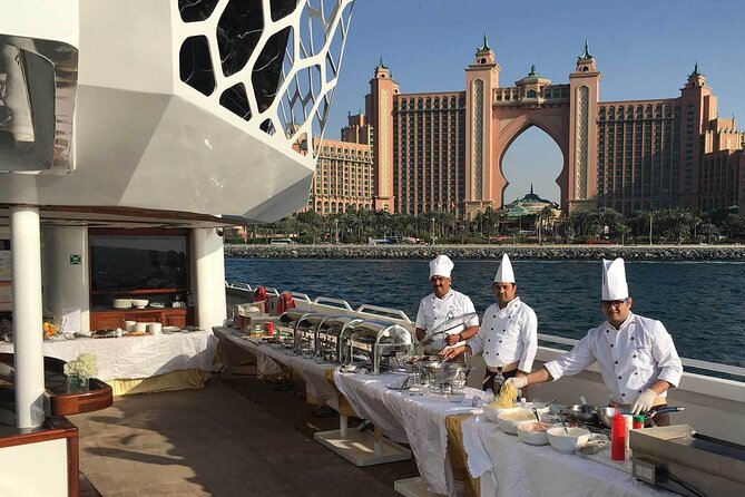 Lotus Mega Yacht Luxury Cruise with Live DJ, Dinner & Transfers - The Dubai Marina departure and skyline views