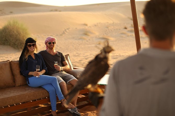 Luxury Desert Safari with Michelin-Curated Fine Dining Experience - Falconry at sunset, with a short program