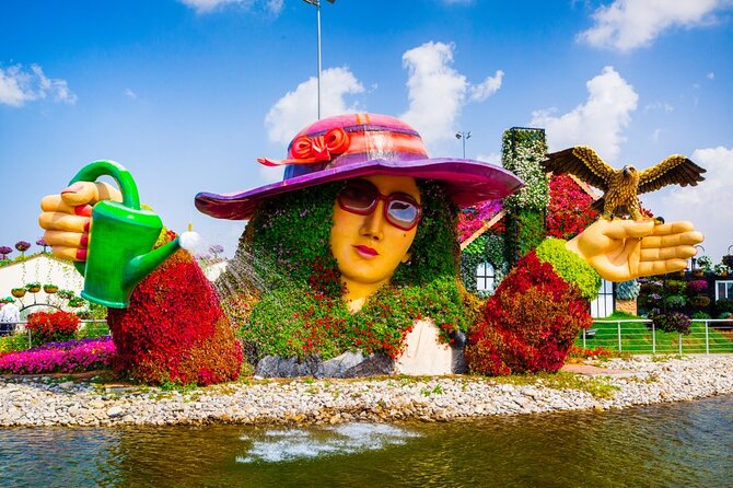 Miracle Garden Dubai Including Pickup & Drop Off - Floral structures, themed paths, and water features