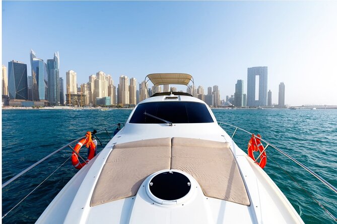 Private Yacht Cruising Rental from Dubai Marina - Salon Seating, Music, and Time on Deck