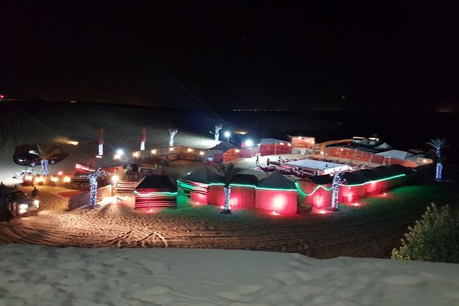 Red Dunes Desert Safari with BBQ Dinner - The camp crowd and the quad-bike warning