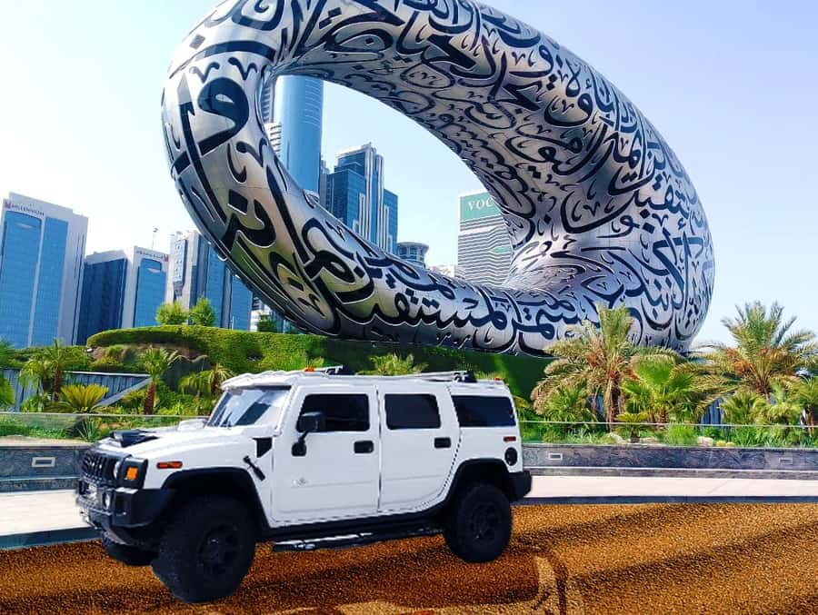 "Ride in Style: Private Dubai City Tour in a Hummer" - A private Hummer is the point of the day