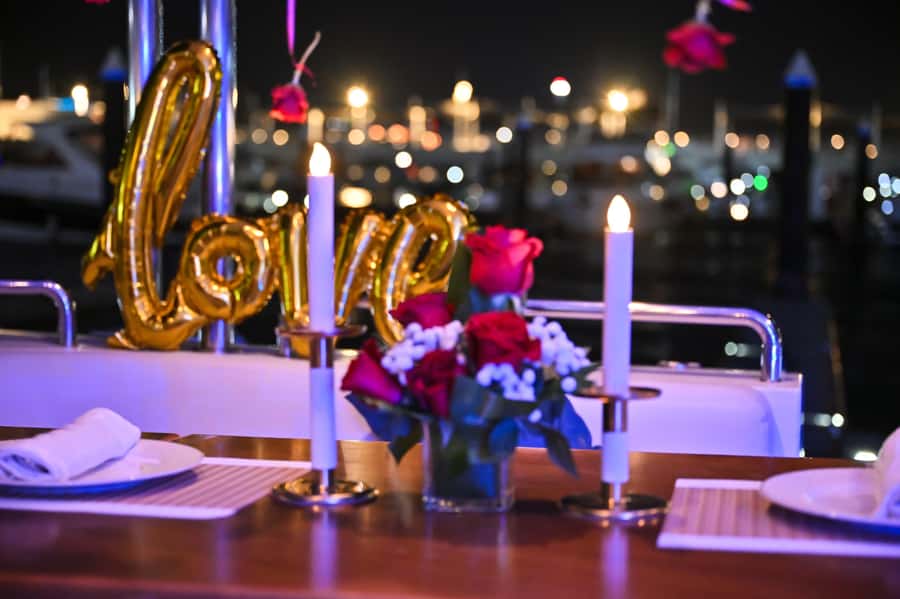 Romantic Dinner on Private Yacht - A table prepared for romance