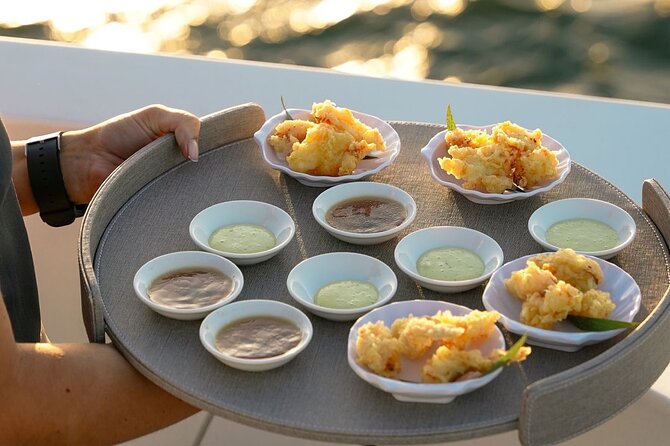 Sunseeker Superyacht: VIP Dining, Premium Drinks & Music - Omakase sushi, black cod, and crispy rice