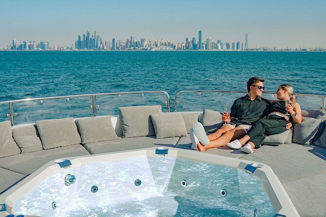 Sunseeker Superyacht: VIP Dining, Premium Drinks & Music - Dubai Harbour, JBR, and Ain Dubai