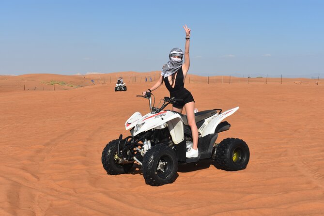 Sunset Desert Safari Quad bike Camel ride Sand Board & BBQ Dinner - Sandboarding without a separate booking
